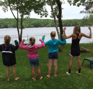 Here I am at the house by the lake with Emma and her friends. Emma is the daughter of my host mom.