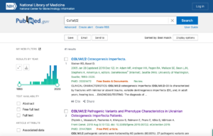 PubMed database screenshot
