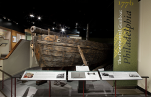Exhibit of Gunboat Philadelphia before it was closed for conservation efforts
