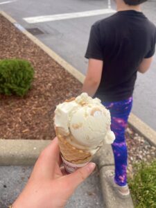 Ice cream outing with my host brother! Our innocent stroll got us caught in a torrential downpour...all of our ice cream melted in front of our very eyes...